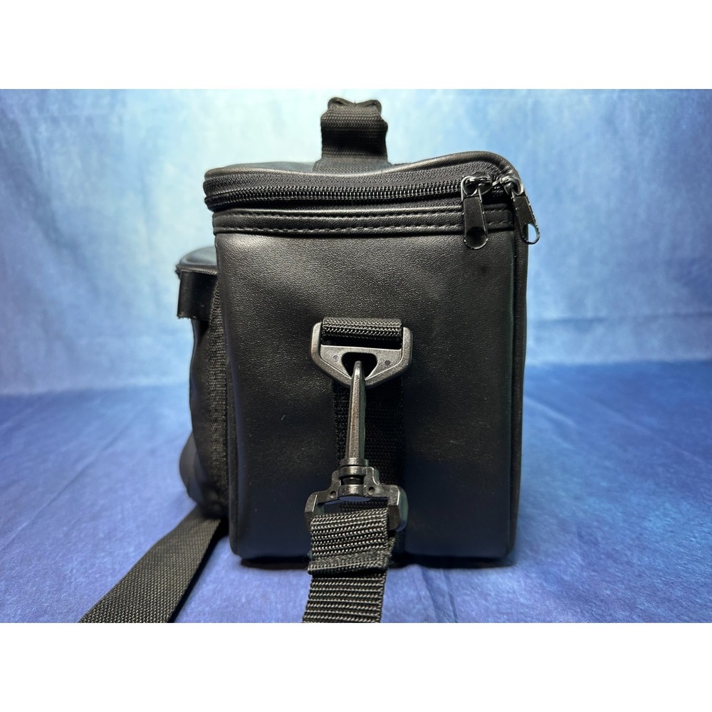 AMBICO Black Leather Shoulder Carry Case Camera Video Adjustable Pro Bag VTG - Picture 8 of 10
